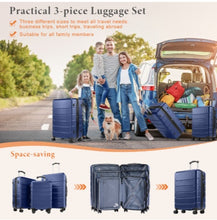 Cargar imagen en el visor de la galería, 20-28 Inch Luggage, Expandable Hardside Suitcase With Spinner Wheels, Hard Shell ABS Durable Lightweight Travel Luggage With TSA Lock, Blue,Black