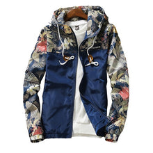 Load image into Gallery viewer, Spring Summer New Men Light Floral Print Hooded Jacket Fashion Trend Flower Coat Hoodies