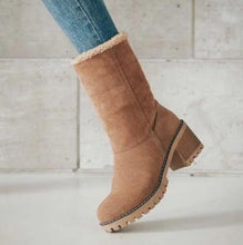 Load image into Gallery viewer, Mid-Tube Thick Heel Suede Snow Boots