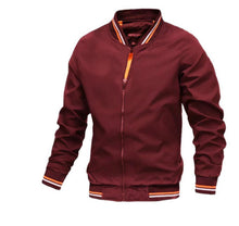 Cargar imagen en el visor de la galería, Men's Striped Zip-up Jacket With Pockets Fashion Casual Outerwear Sports Baseball Clothing Spring And Fall