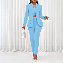 Load image into Gallery viewer, Women's Temu Fall Winter Fashion Long Sleeve Small Suit Outfit Three-piece Suit