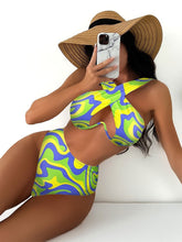 Load image into Gallery viewer, Women's Cross-halterneck Bikini Multi-color Swimsuit