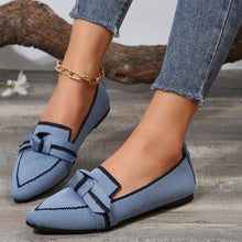 Cargar imagen en el visor de la galería, Bow Contrast Trim Point Toe Loafers