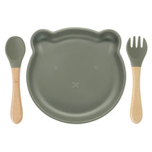 Load image into Gallery viewer, Food Supplement Tableware Set Silicone Spork Baby Products Bear Silicone Tableware