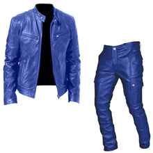 Load image into Gallery viewer, Leather Coat Leather Pants Two-piece PU Casual