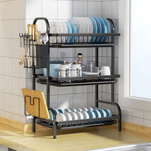 Load image into Gallery viewer, 3 Tier Dish Drainer Rack With Drip Tray Cutlery Holder Plate Rack Kitchen Sink