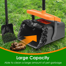 Load image into Gallery viewer, 1Set Pooper Scooper Kit Dog Poop Rake & Swiveling Bin Poop Heavy Duty Pick Up Tool With Extra Long Handle 35 Waste Bags Dispenser