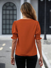 Load image into Gallery viewer, Notched Short Sleeve Blouse
