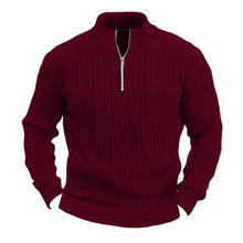 Load image into Gallery viewer, Leisure Pullover Men's Sweater Solid Color Stand Collar Long Sleeve