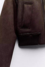 Load image into Gallery viewer, Women's Short Leather And Fur Double-sided Cotton-padded Jacket