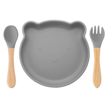 Load image into Gallery viewer, Food Supplement Tableware Set Silicone Spork Baby Products Bear Silicone Tableware