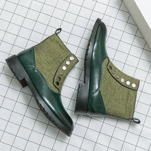Load image into Gallery viewer, Cloth Stitching High Top Wild British Martin Casual Men's Leather Shoes