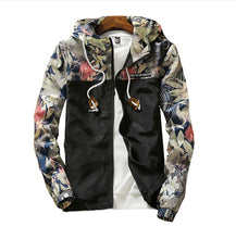 Load image into Gallery viewer, Spring Summer New Men Light Floral Print Hooded Jacket Fashion Trend Flower Coat Hoodies