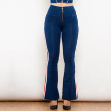 Load image into Gallery viewer, Shascullfites Melody Side Striped High Waist Skinny Jeans Bum Lift Pants Woman Sexy Push Up Jeans Denim Flare Jeans