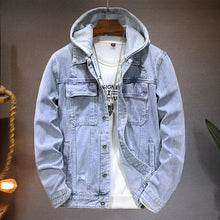 Load image into Gallery viewer, Men's Jacket Detachable Hooded Denim Jacket Men
