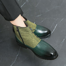 Load image into Gallery viewer, Cloth Stitching High Top Wild British Martin Casual Men's Leather Shoes