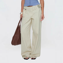 Load image into Gallery viewer, Adjustable Buckle Waist Side Pocket Loose Jeans