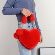 Load image into Gallery viewer, Love Bags Soft Plush Handbags Women Valentine's Day Party Bag