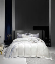 Load image into Gallery viewer, 120 Long-staple Cotton Four-piece Set High-grade Simple Embroidery Light Luxury Quilt Cover Bed Sheet Bedding