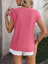 Load image into Gallery viewer, Rolled Cap Sleeve Round Neck Sweater Vest