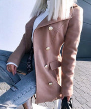 Load image into Gallery viewer, Women's Mid-length Coat Double-breasted Woolen Coat