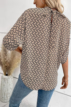 Load image into Gallery viewer, Tie Back Slit Half Sleeve Blouse
