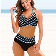 Load image into Gallery viewer, European And American Ladies Split Bikini Striped Tie-dye Hollow Bikini Swimsuit