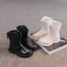 Cargar imagen en el visor de la galería, Botas de cuero cálidas de terciopelo informales coreanas para niñas de otoño e invierno