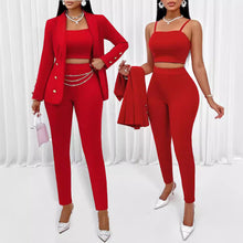 Load image into Gallery viewer, Women's Temu Fall Winter Fashion Long Sleeve Small Suit Outfit Three-piece Suit