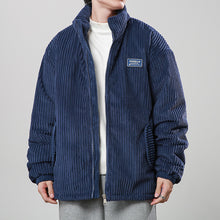 Cargar imagen en el visor de la galería, Winter Corduroy Cotton-padded Coat Warm Stand Collar Zipper Jacket Casual Outdoor Streetwear Men's Clothing