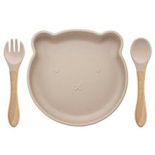 Load image into Gallery viewer, Food Supplement Tableware Set Silicone Spork Baby Products Bear Silicone Tableware