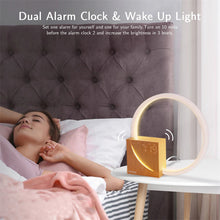 Cargar imagen en el visor de la galería, Bedside Lamp Touch Table Lamp With Natural Sounds, Desk Lamp With Alarm Clock, Touch Control 3 Levels Brightness Home Decor