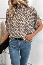 Load image into Gallery viewer, Tie Back Slit Half Sleeve Blouse