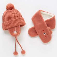Load image into Gallery viewer, Children's Fleece Warm Hat And Scarf Set