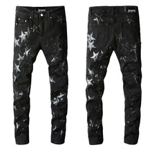 Load image into Gallery viewer, Five-pointed Star Stitching Trendy High Craft Stretch Slim Jeans