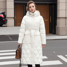 Load image into Gallery viewer, Thick Mid-length Below The Knee Hooded Winter Women's Down Jacket