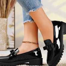 Load image into Gallery viewer, Patent Leather Glossy Tassel Mid Heel Retro Loafers Stylish Casual Shoes