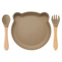 Load image into Gallery viewer, Food Supplement Tableware Set Silicone Spork Baby Products Bear Silicone Tableware