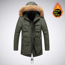 Cargar imagen en el visor de la galería, Autumn And Winter Jacket Men's Velvet Thermal And Thickening Cotton-padded Coat