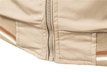 Cargar imagen en el visor de la galería, Men's Striped Zip-up Jacket With Pockets Fashion Casual Outerwear Sports Baseball Clothing Spring And Fall