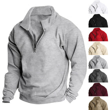 Load image into Gallery viewer, Men's Brushed Hoody Stand Collar Half Zip Long Sleeve