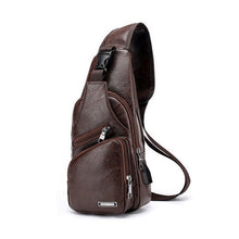 Load image into Gallery viewer, Men Chest Bag PU Shoulder Sling Backpack Pack Travel Sport Cross Body Bags