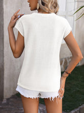 Load image into Gallery viewer, Rolled Cap Sleeve Round Neck Sweater Vest