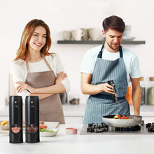 Cargar imagen en el visor de la galería, 1Pc Electric Salt And Pepper Grinder Rechargeable Charging Base Automatic Salt Mill LED Indicator Adjustable Coarseness One Hand Easy Operation