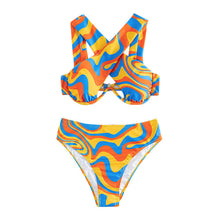 Load image into Gallery viewer, Women's Cross-halterneck Bikini Multi-color Swimsuit