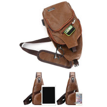 Load image into Gallery viewer, Men Chest Bag PU Shoulder Sling Backpack Pack Travel Sport Cross Body Bags