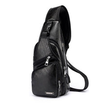 Load image into Gallery viewer, Men Chest Bag PU Shoulder Sling Backpack Pack Travel Sport Cross Body Bags