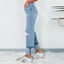 Load image into Gallery viewer, Solid Color Trousers High Waist Ripped Jeans For Women