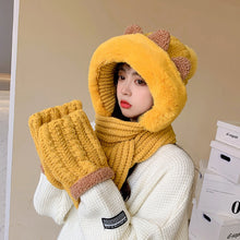 Load image into Gallery viewer, Winter Knitted Wool Scarf Hat Gloves In One Of Three Sets