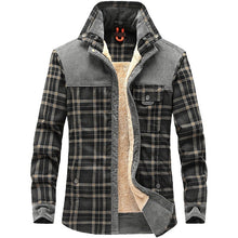 Load image into Gallery viewer, Men's Fleece-lined Thickened Long-sleeved Plaid Shirt Warm Business Casual Fashion Cotton Shirt Coat Men's Cross-border